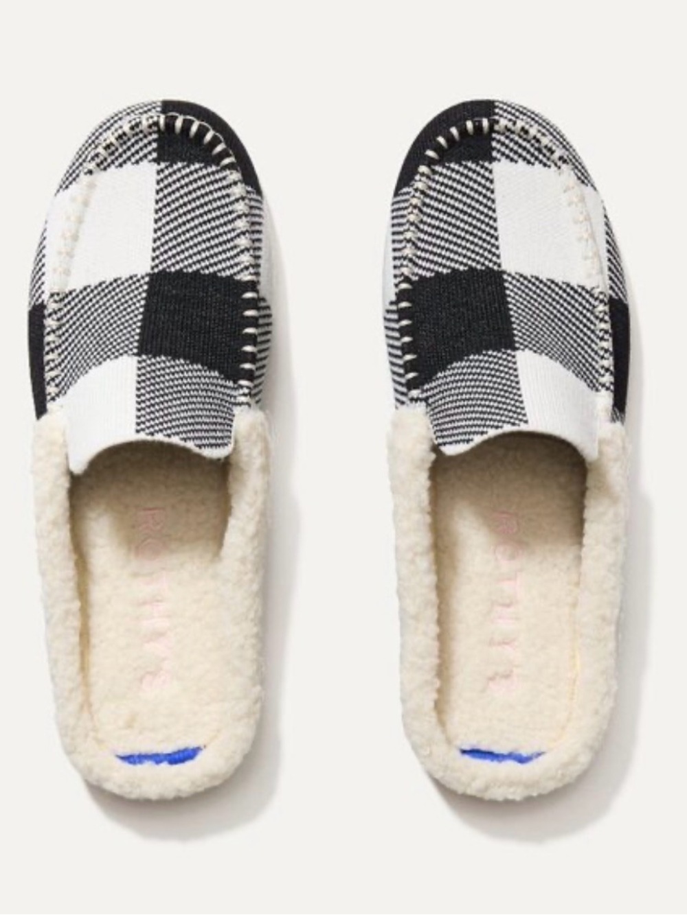 Rothy’s The Scuff Slipper Black Buffalo Check - size 9